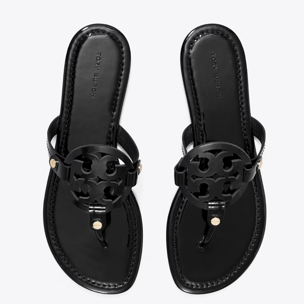 Tory Burch Black Miller Patent Leather Sandal